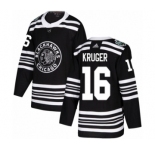 Youth Adidas Chicago Blackhawks #16 Marcus Kruger Authentic Black 2019 Winter Classic NHL Jersey