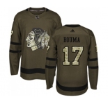 Youth Adidas Chicago Blackhawks #17 Lance Bouma Authentic Green Salute to Service NHL Jersey