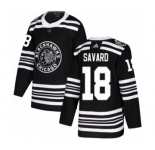 Youth Adidas Chicago Blackhawks #18 Denis Savard Authentic Black 2019 Winter Classic NHL Jersey