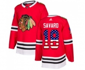 Youth Adidas Chicago Blackhawks #18 Denis Savard Authentic Red USA Flag Fashion NHL Jersey
