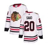 Youth Adidas Chicago Blackhawks #20 Brandon Saad Authentic White Away NHL Jersey