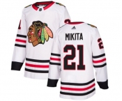 Youth Adidas Chicago Blackhawks #21 Stan Mikita Authentic White Away NHL Jersey