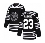 Youth Adidas Chicago Blackhawks #23 Brandon Manning Authentic Black 2019 Winter Classic NHL Jersey
