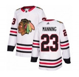 Youth Adidas Chicago Blackhawks #23 Brandon Manning Authentic White Away NHL Jersey