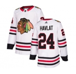 Youth Adidas Chicago Blackhawks #24 Martin Havlat Authentic White Away NHL Jersey