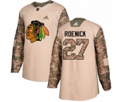 Youth Adidas Chicago Blackhawks #27 Jeremy Roenick Authentic Camo Veterans Day Practice NHL Jersey