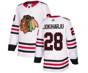 Youth Adidas Chicago Blackhawks #28 Henri Jokiharju Authentic White Away NHL Jersey