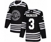 Youth Adidas Chicago Blackhawks #3 Keith Magnuson Authentic Black 2019 Winter Classic NHL Jersey