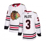 Youth Adidas Chicago Blackhawks #3 Pierre Pilote Authentic White Away NHL Jersey