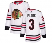Youth Adidas Chicago Blackhawks #3 Pierre Pilote Authentic White Away NHL Jersey