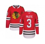 Youth Adidas Chicago Blackhawks #3 Pierre Pilote Premier Red Home NHL Jersey