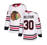Youth Adidas Chicago Blackhawks #30 ED Belfour Authentic White Away NHL Jersey