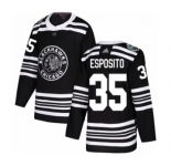 Youth Adidas Chicago Blackhawks #35 Tony Esposito Authentic Black 2019 Winter Classic NHL Jersey