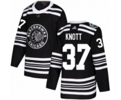 Youth Adidas Chicago Blackhawks #37 Graham Knott Authentic Black 2019 Winter Classic NHL Jersey