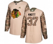 Youth Adidas Chicago Blackhawks #37 Graham Knott Authentic Camo Veterans Day Practice NHL Jersey