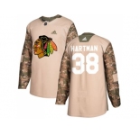 Youth Adidas Chicago Blackhawks #38 Ryan Hartman Camo Authentic 2017 Veterans Day Stitched NHL Jersey