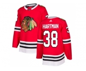 Youth Adidas Chicago Blackhawks #38 Ryan Hartman Red Home Authentic Stitched NHL Jersey