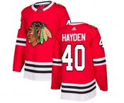 Youth Adidas Chicago Blackhawks #40 John Hayden Authentic Red Home NHL Jersey