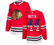 Youth Adidas Chicago Blackhawks #44 Jan Rutta Authentic Red USA Flag Fashion NHL Jersey