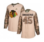 Youth Adidas Chicago Blackhawks #45 Luc Snuggerud Authentic Camo Veterans Day Practice NHL Jersey