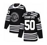 Youth Adidas Chicago Blackhawks #50 Corey Crawford Authentic Black 2019 Winter Classic NHL Jersey
