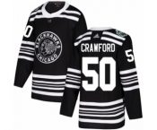 Youth Adidas Chicago Blackhawks #50 Corey Crawford Authentic Black 2019 Winter Classic NHL Jersey