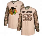 Youth Adidas Chicago Blackhawks #56 Erik Gustafsson Authentic Camo Veterans Day Practice NHL Jersey