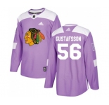 Youth Adidas Chicago Blackhawks #56 Erik Gustafsson Authentic Purple Fights Cancer Practice NHL Jersey
