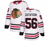 Youth Adidas Chicago Blackhawks #56 Erik Gustafsson Authentic White Away NHL Jersey