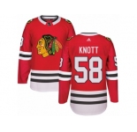 Youth Adidas Chicago Blackhawks #58 Graham Knott Premier Red Home NHL Jersey