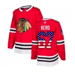 Youth Adidas Chicago Blackhawks #67 Tanner Kero Authentic Red USA Flag Fashion NHL Jersey