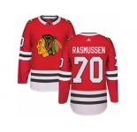 Youth Adidas Chicago Blackhawks #70 Dennis Rasmussen Premier Red Home NHL Jersey