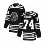 Youth Adidas Chicago Blackhawks #74 Nicolas Beaudin Authentic Black 2019 Winter Classic NHL Jersey