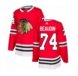 Youth Adidas Chicago Blackhawks #74 Nicolas Beaudin Authentic Red Home NHL Jersey