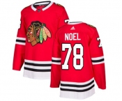 Youth Adidas Chicago Blackhawks #78 Nathan Noel Authentic Red Home NHL Jersey