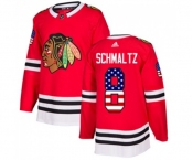Youth Adidas Chicago Blackhawks #8 Nick Schmaltz Authentic Red USA Flag Fashion NHL Jersey