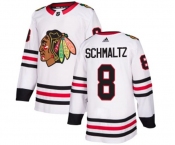 Youth Adidas Chicago Blackhawks #8 Nick Schmaltz Authentic White Away NHL Jersey
