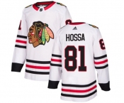 Youth Adidas Chicago Blackhawks #81 Marian Hossa Authentic White Away NHL Jersey
