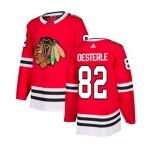 Youth Adidas Chicago Blackhawks #82 Jordan Oesterle Authentic Red Home NHL Jersey