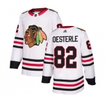 Youth Adidas Chicago Blackhawks #82 Jordan Oesterle Authentic White Away NHL Jersey
