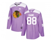 Youth Adidas Chicago Blackhawks #88 Patrick Kane Purple Authentic Fights Cancer Stitched NHL Jersey