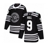 Youth Adidas Chicago Blackhawks #9 Bobby Hull Authentic Black 2019 Winter Classic NHL Jersey