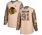 Youth Adidas Chicago Blackhawks #91 Anthony Duclair Authentic Camo Veterans Day Practice NHL Jersey