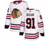 Youth Adidas Chicago Blackhawks #91 Anthony Duclair Authentic White Away NHL Jersey