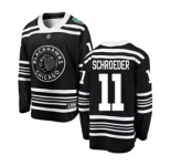 Youth Chicago Blackhawks #11 Jordan Schroeder Black 2019 Winter Classic Fanatics Branded Breakaway NHL Jersey