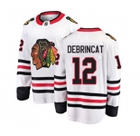 Youth Chicago Blackhawks #12 Alex DeBrincat Fanatics Branded White Away Breakaway NHL Jersey