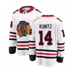 Youth Chicago Blackhawks #14 Chris Kunitz Authentic White Away Fanatics Branded Breakaway NHL Jersey