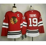 Youth Chicago Blackhawks #19 Jonathan Toews adidas Home Authentic Red Player Jersey