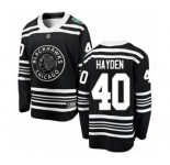 Youth Chicago Blackhawks #40 John Hayden Black 2019 Winter Classic Fanatics Branded Breakaway NHL Jersey