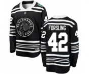 Youth Chicago Blackhawks #42 Gustav Forsling Black 2019 Winter Classic Fanatics Branded Breakaway NHL Jersey